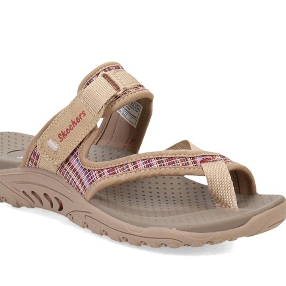 Skechers Women ReggaeOutdoor Lifestyle Loop Toe Casual Sandals Slide Shoes Sz 8